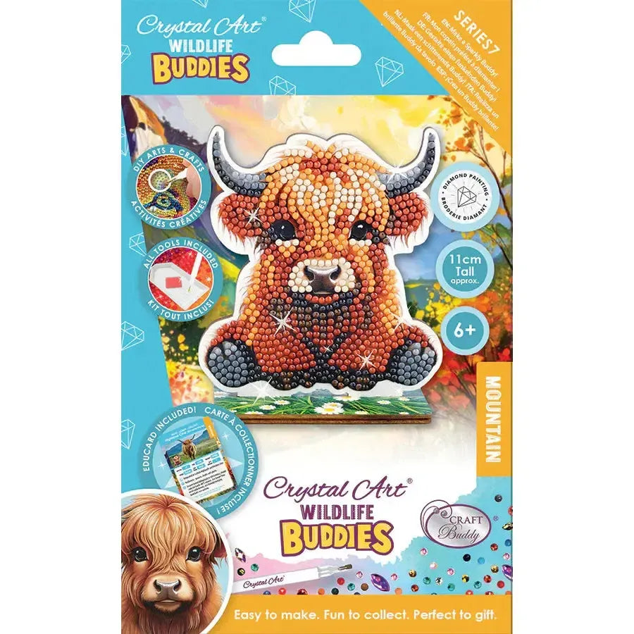 Highland Cow Mountain Crystal Art Buddies Kit Craft Buddy
