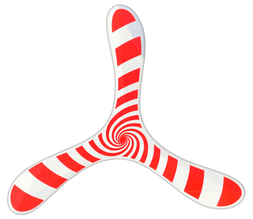 Hypnorang Boomerangs - Short Range and Fun - Plastic with circular flight pattern