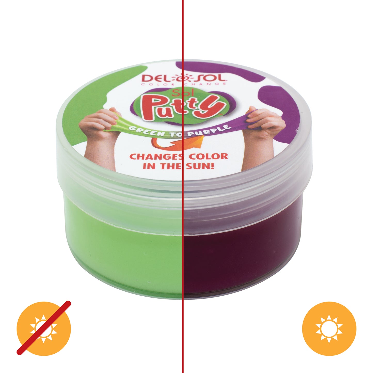 Color-Changing Sol Putty - Green To Purple By Delsol For Unisex - 1 Pc Putty