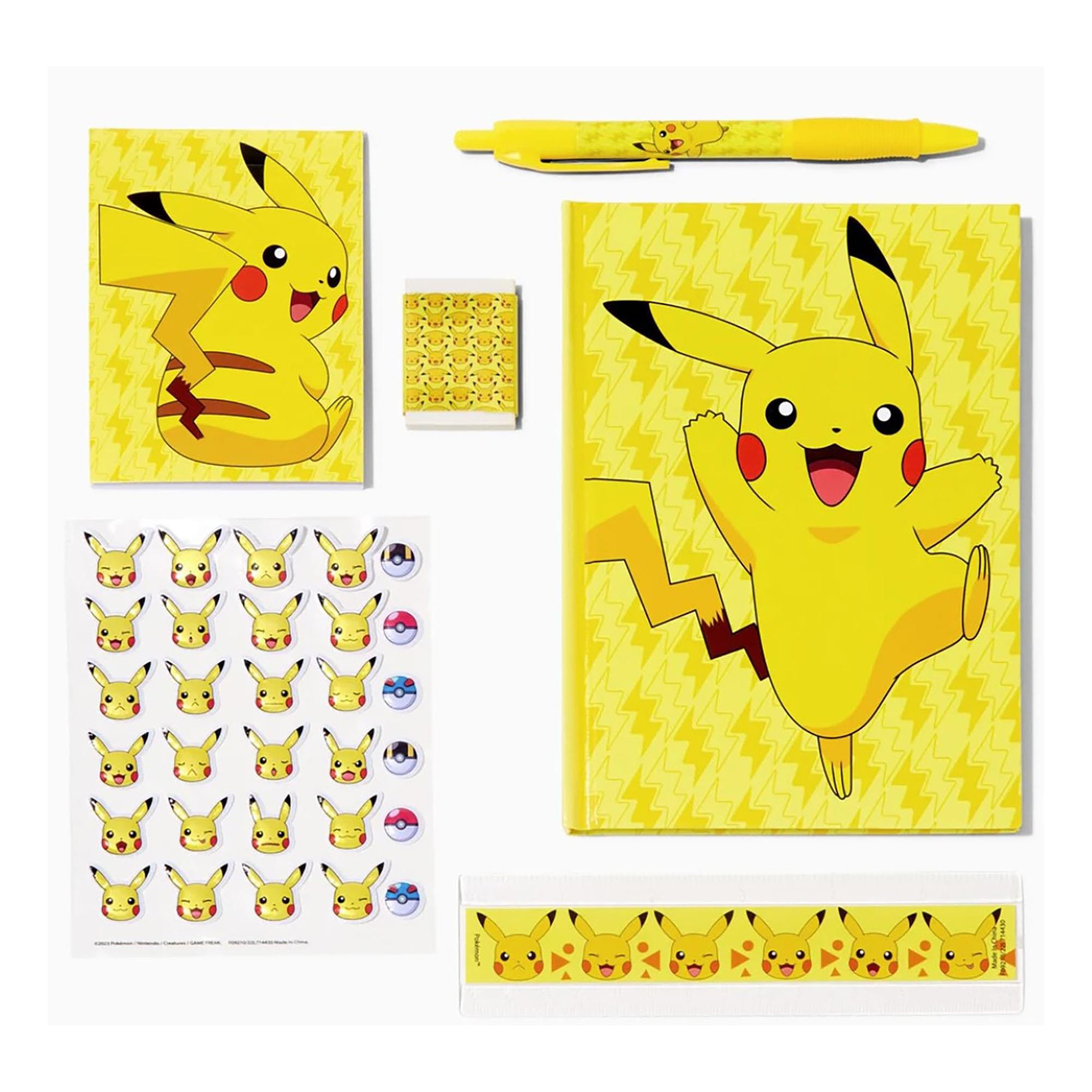 Language Pikachu Set Innovative Designs Pikachu Journal Set - Yellow, 6-Piece Stationery ...