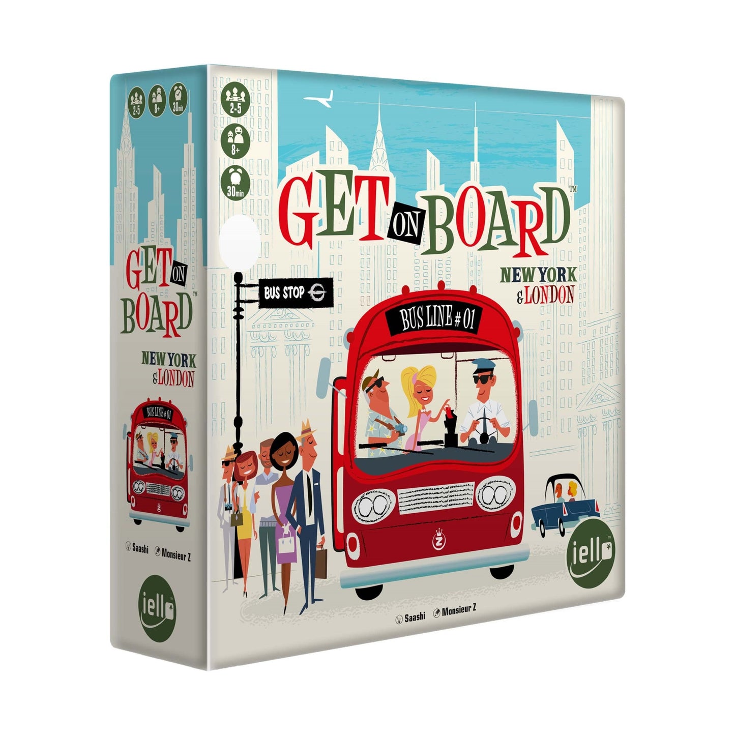 Iello: Get On Board: New York & London, A Flip & Write Game, Clever & Original, 30 Minute Play Time, 2 To 5 Players, For Ages 8