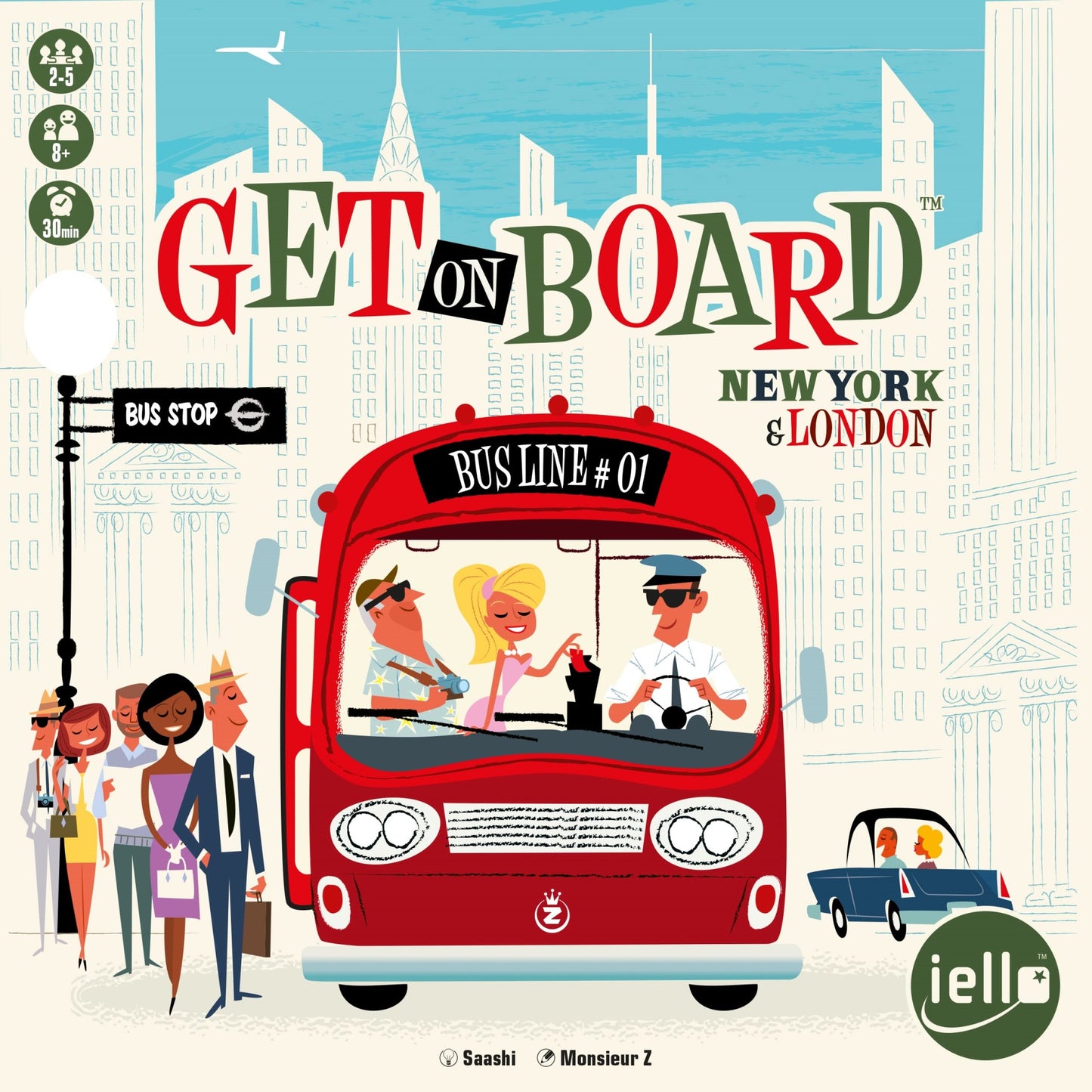 Iello: Get On Board: New York & London, A Flip & Write Game, Clever & Original, 30 Minute Play Time, 2 To 5 Players, For Ages 8