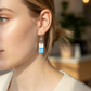 Blue Milk Brick Earrings