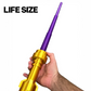 Life-Size Royal Fusion Brick Blade — Gold Finish with Retractable Purple Blade
