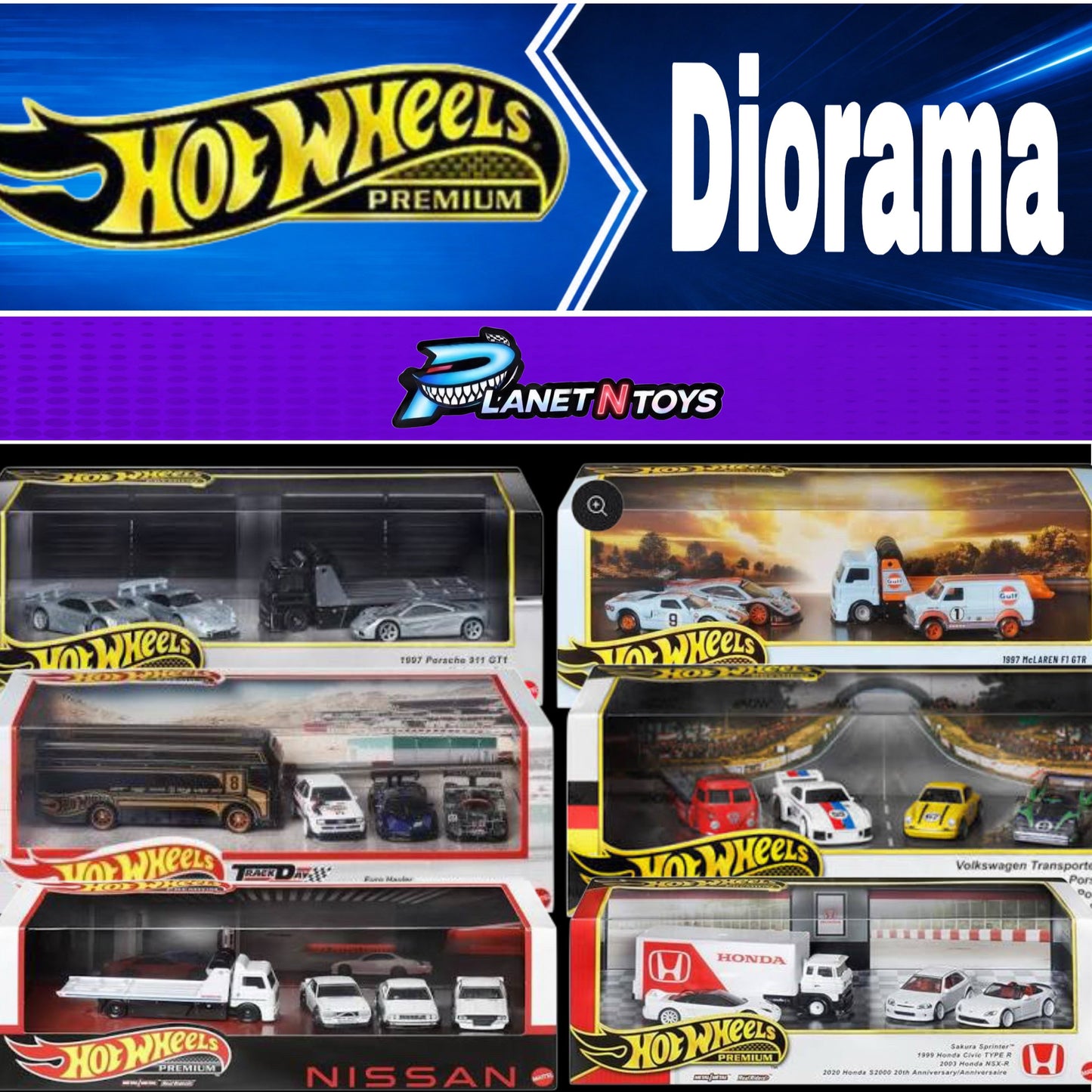 Hot Wheels Premium Diorama Set 1:64 Assorted