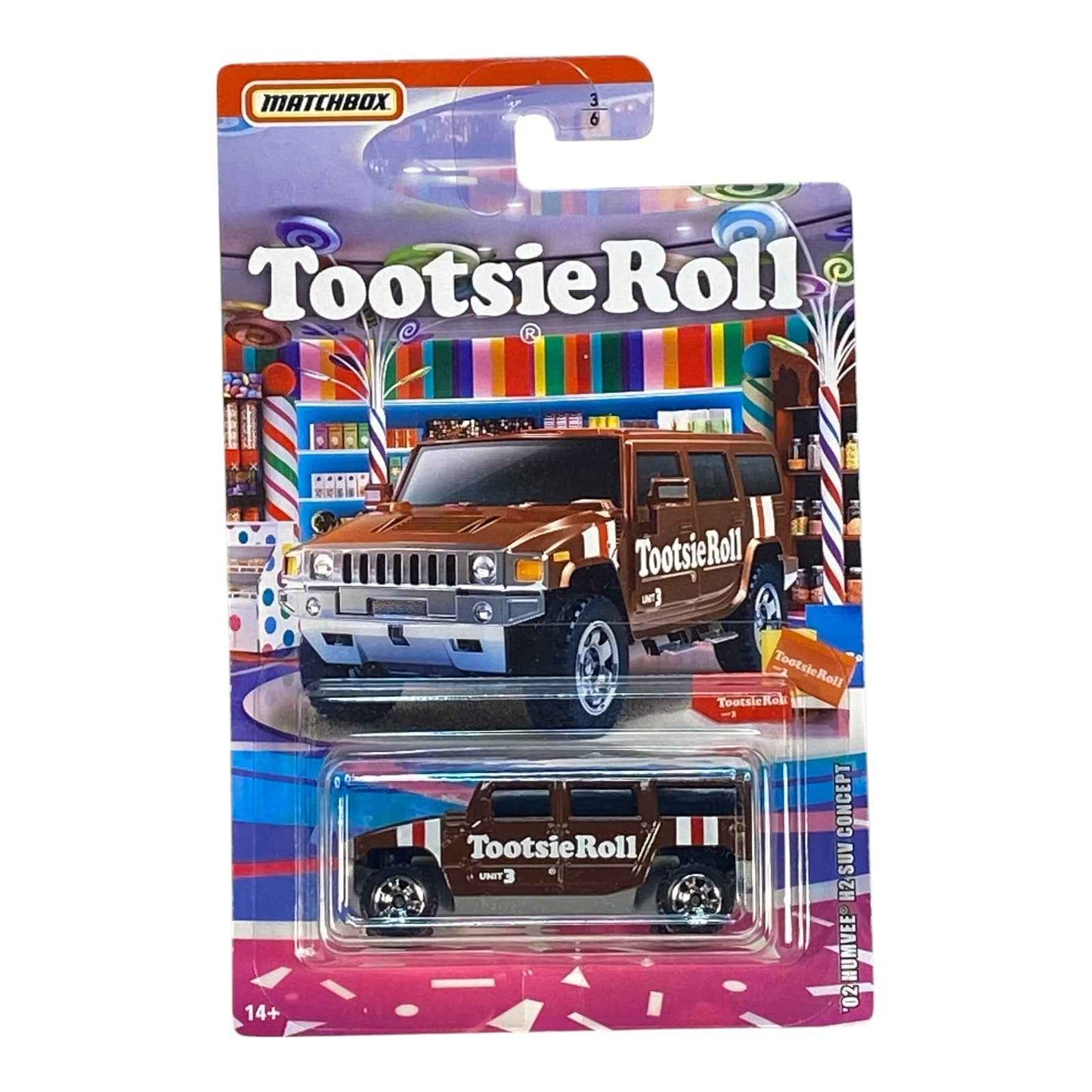 Matchbox '02 Humvee H2 SUV Concept "Tootsie Roll" - Sweet Rides Series 3/6