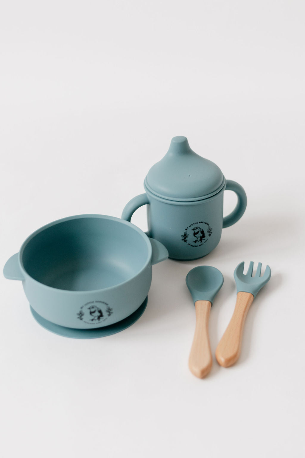 Silicone and Wooden Spoon & Fork Set