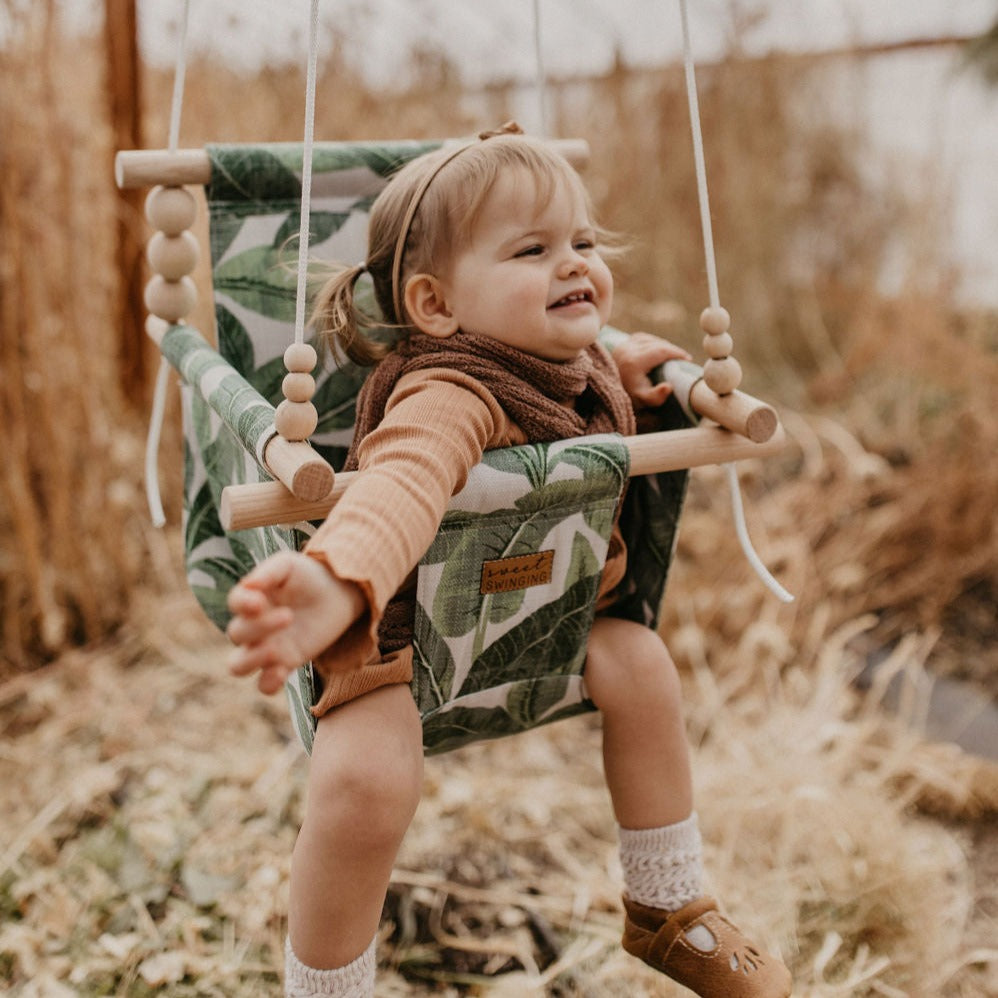 Outdoor Baby & Toddler Swing-Tropical Leaf