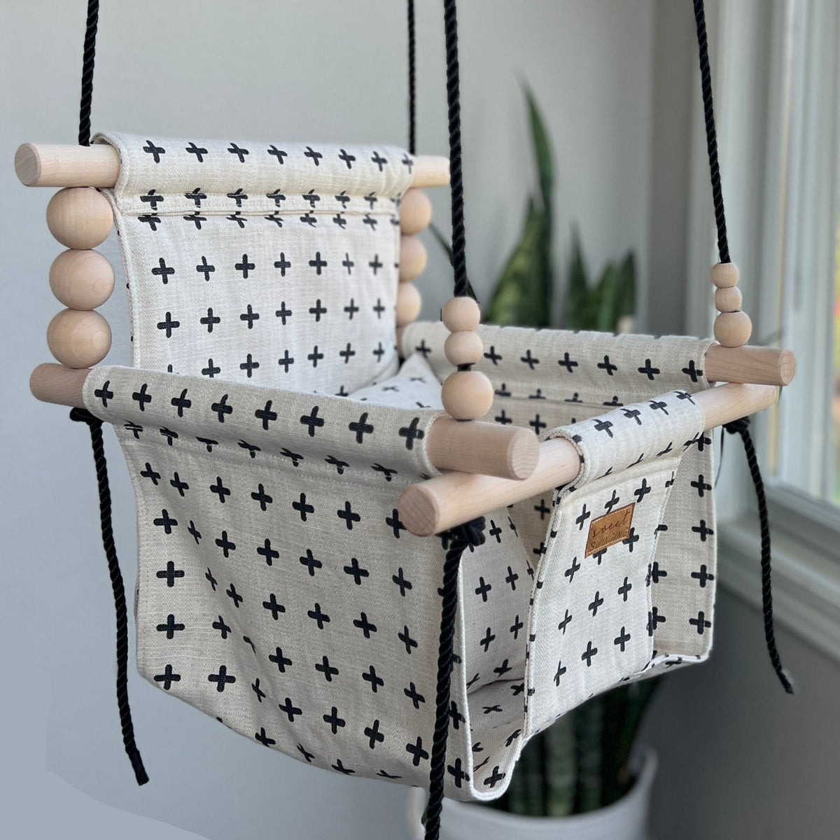 Indoor High Back Baby & Toddler Swing- Swiss Cross