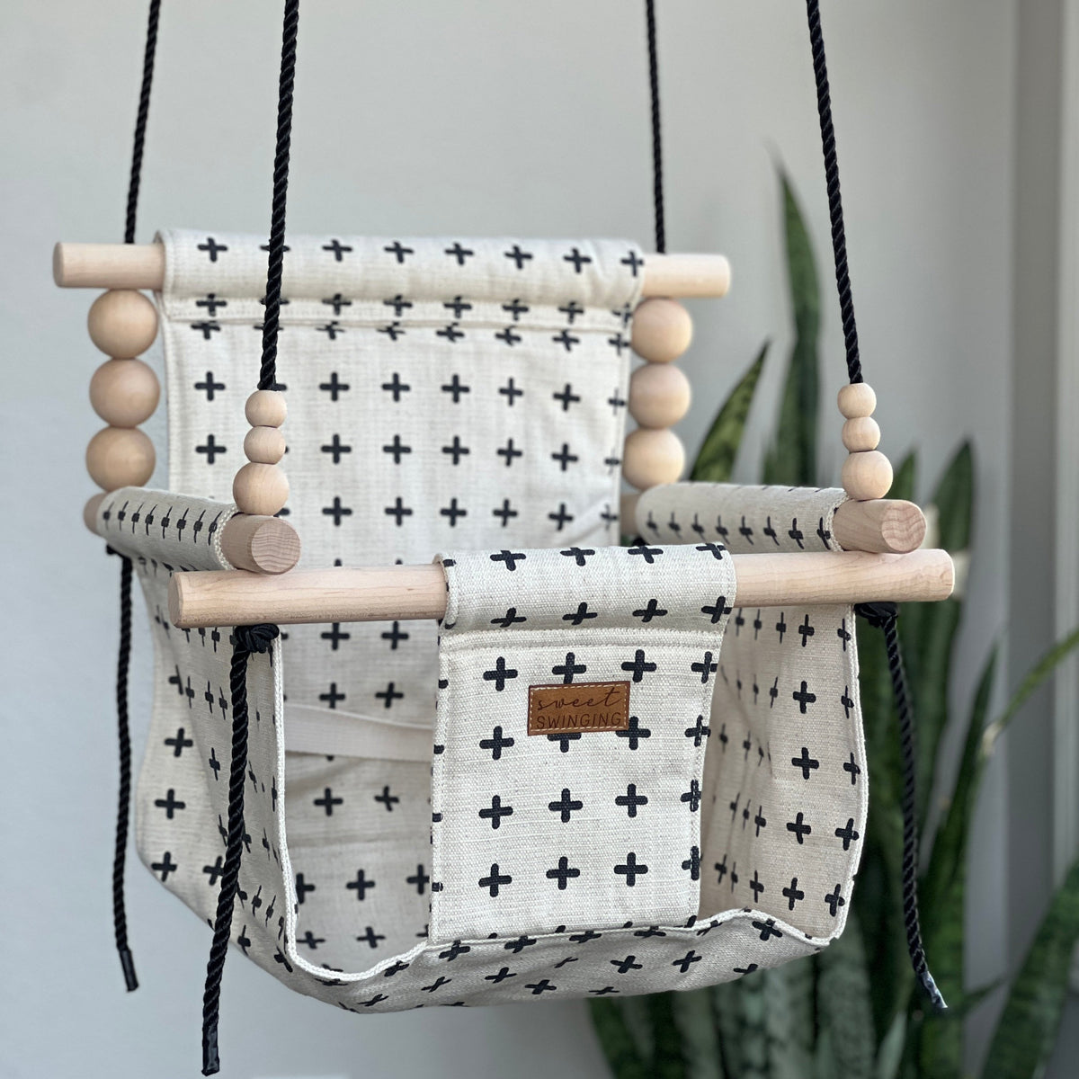 Indoor High Back Baby & Toddler Swing- Swiss Cross