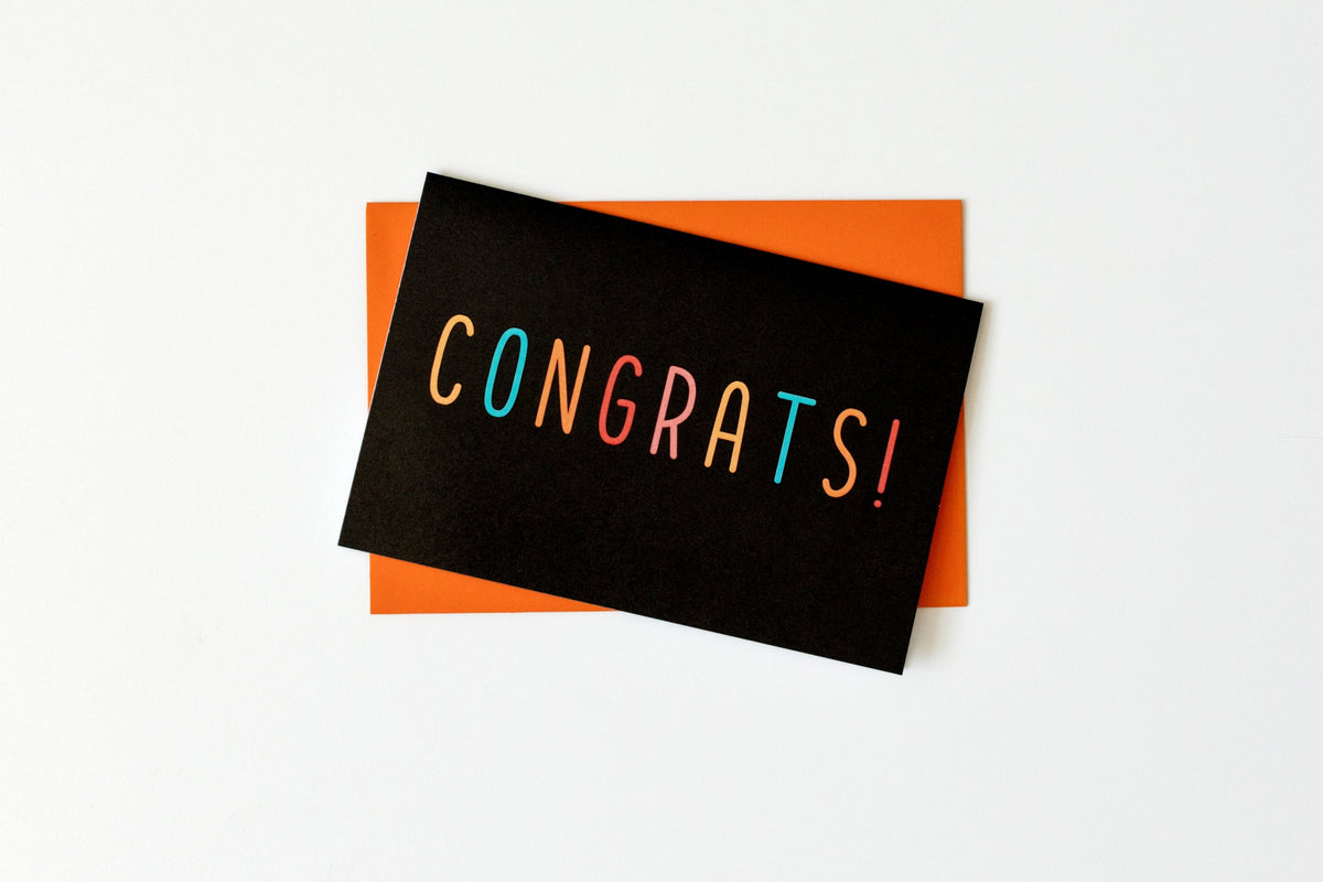 Black Congrats Greeting Card
