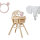 Lullaby Rattan Doll Bassinet with Stand – Handwoven Toy Cradle for Pretend Play