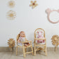 Kids Pink Rattan Teddy Bear Wall Mirror – Baby Girl Nursery & Kids Room Décor Gift