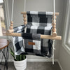 Indoor High Back Baby & Toddler Swing-Black Buffalo Check