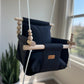 Indoor Cotton High Back Baby Swing-Peppercorn