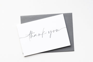 10 Pack Thank You Greeting Cards - Gray
