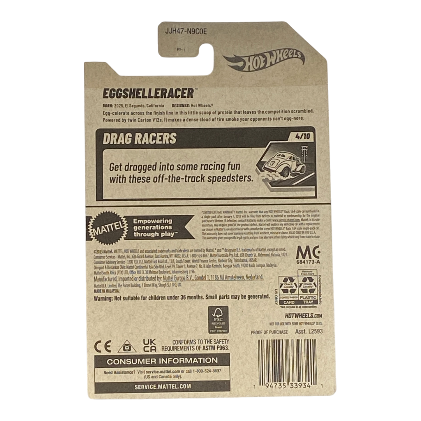 Hot Wheels EggShelleRacer | Drag Racers Series 4/10