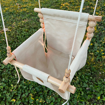 Premium Outdoor High Back Baby & Toddler Swing- Wheat