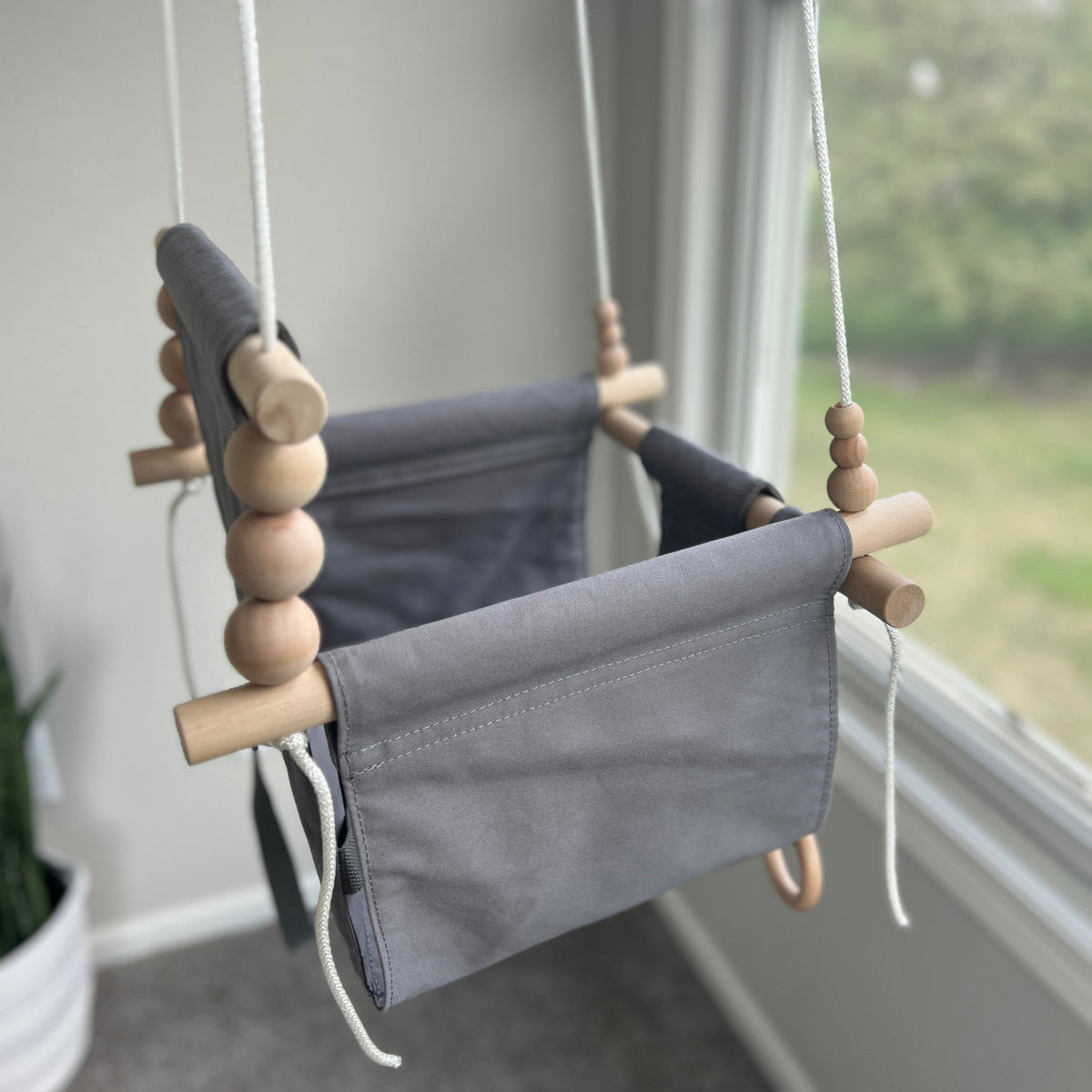 Indoor High Back Baby & Toddler Swing-Gray