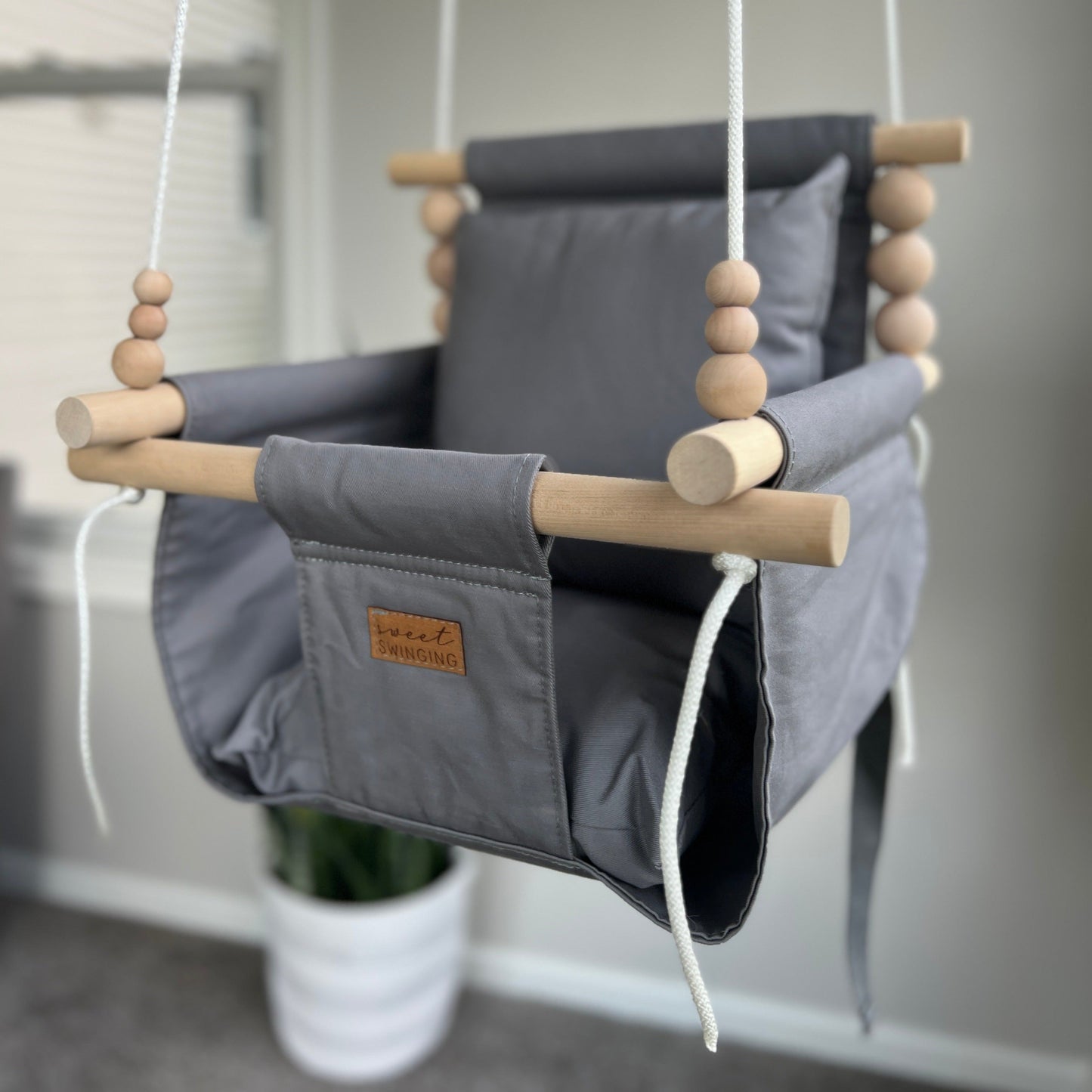 Indoor High Back Baby & Toddler Swing-Gray