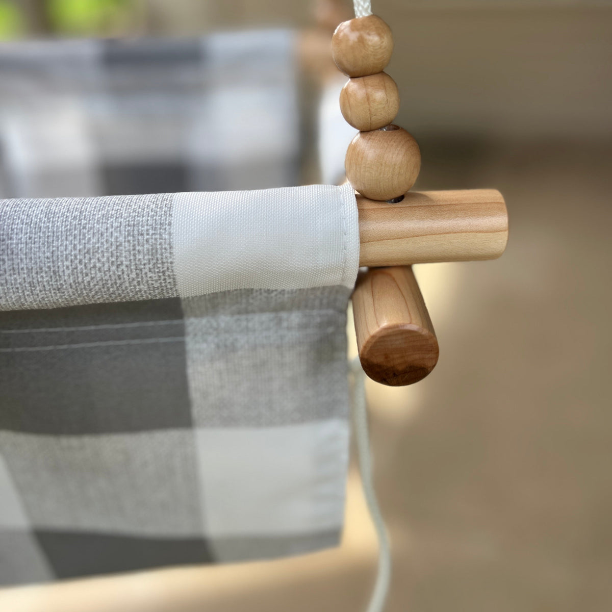 Outdoor High Back Baby & Toddler Swing-Gray Buffalo Check