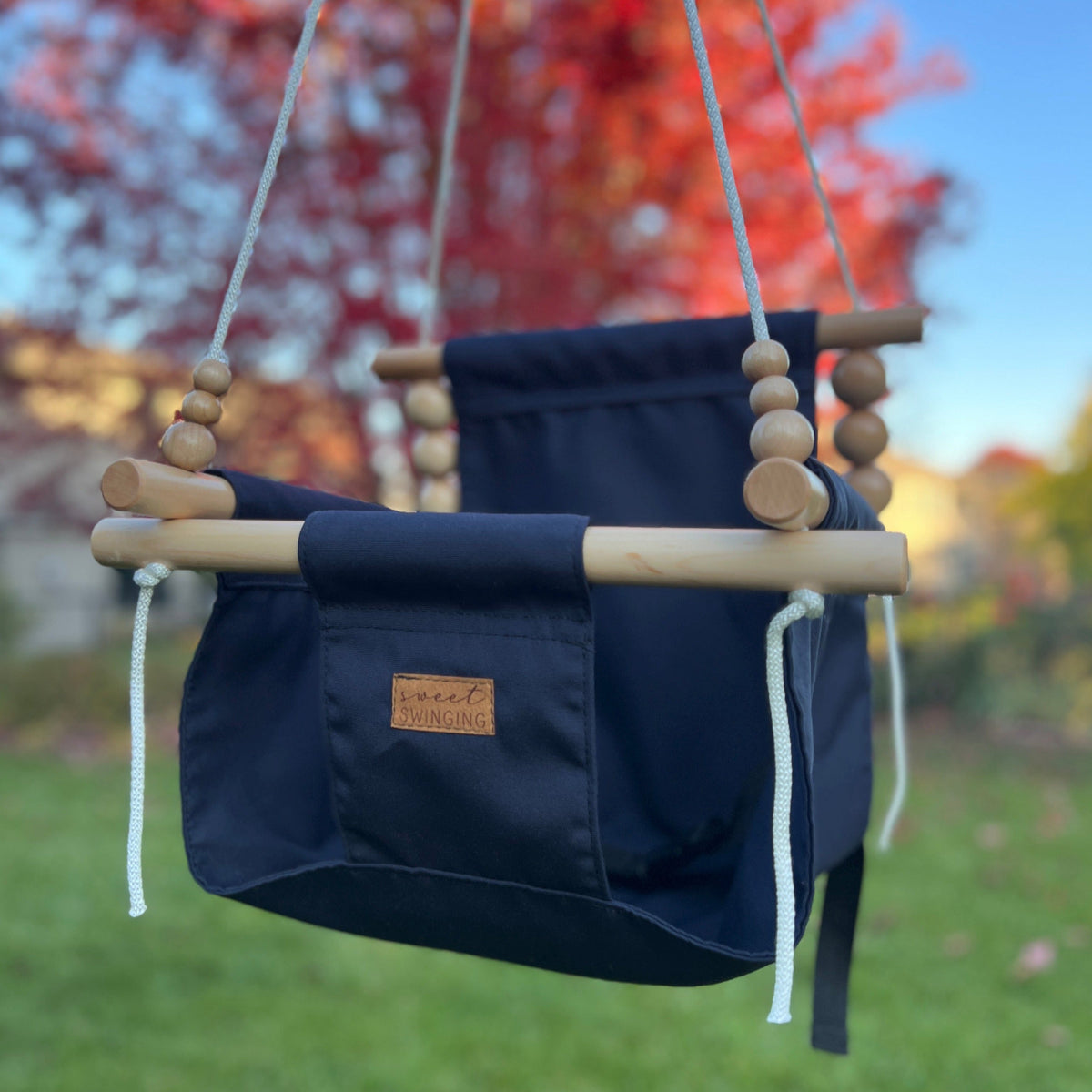 Premium Outdoor High Back Baby & Toddler Swing- Navy