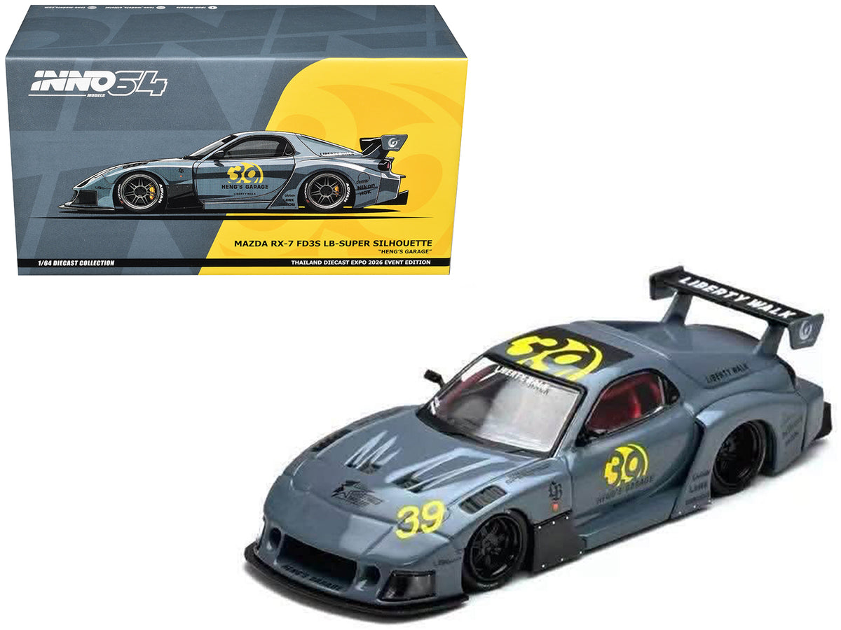 Mazda RX7 (FD3S) LB-Super Silhouette RHD (Right Hand Drive) #39 inchHengs Garageinch Gray inchThailand Diecast Expo 2026 Event Editioninch 1/64 Diecast Model Car by Inno Models