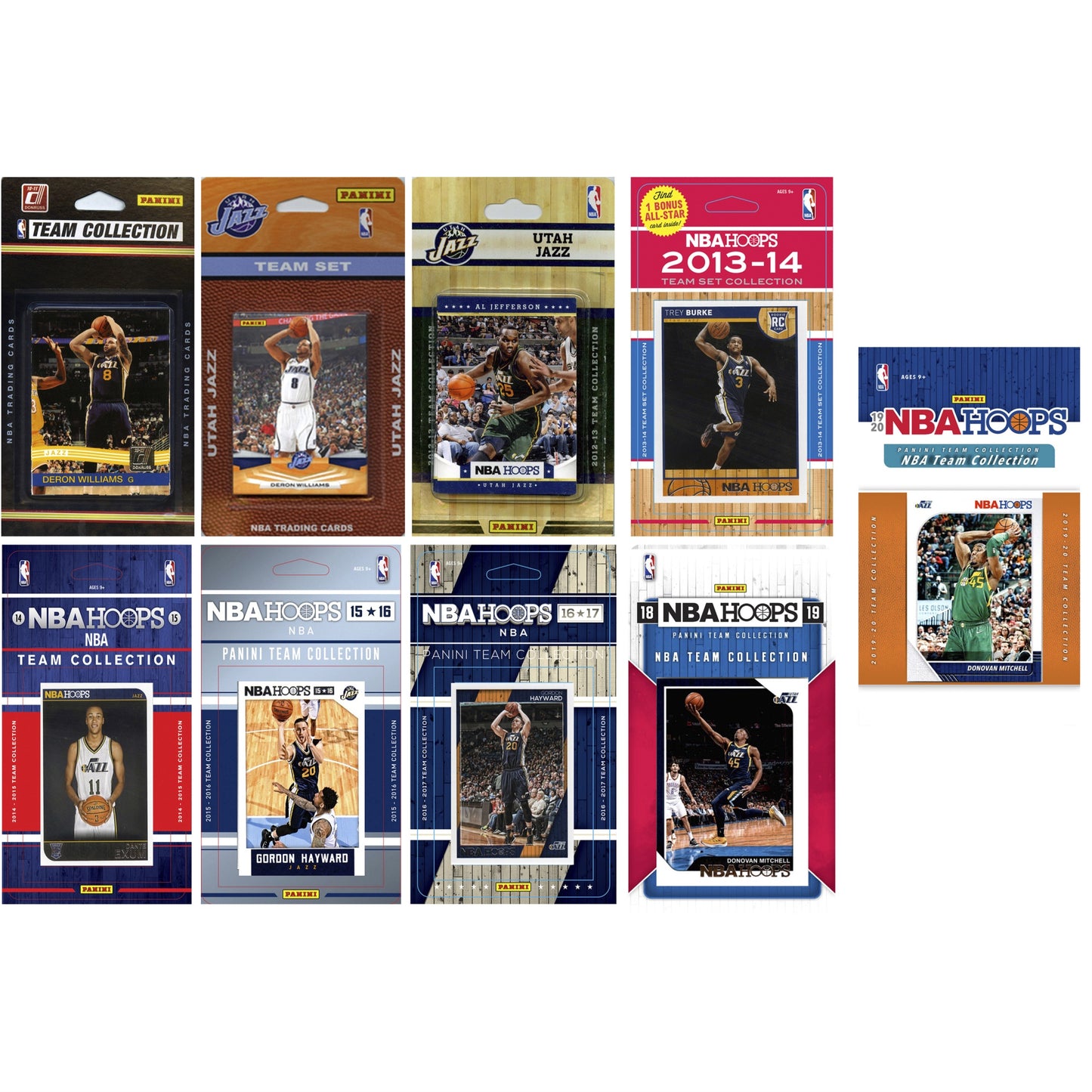 Nba Utah Jazz 9 Different Licensed Trading Card Team Sets