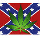 Confederate Flag With Pot Leaf Lightweight Fleece Throw Blanket | 45 x 60 Inches