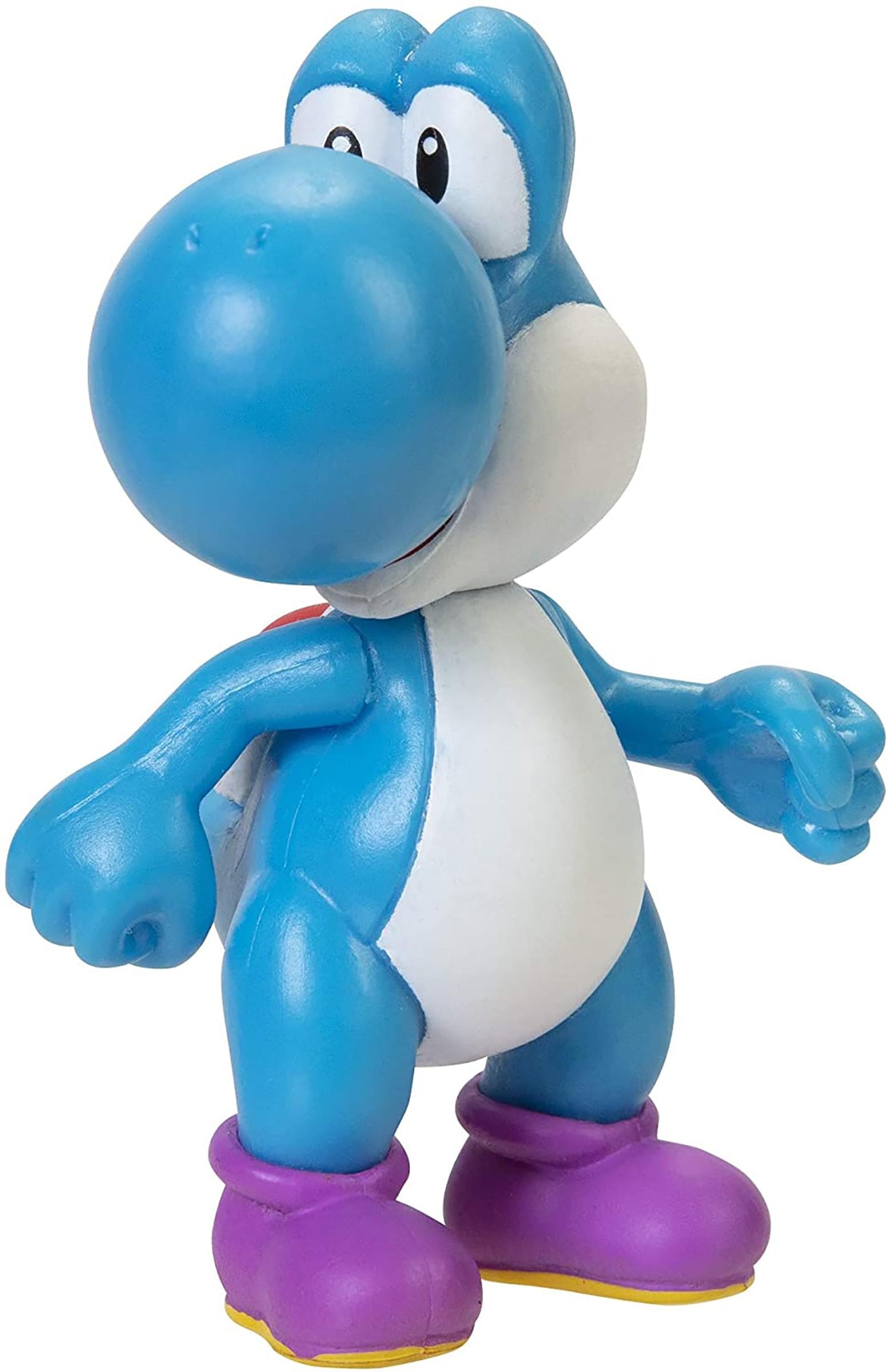Super Mario Action Figure - 2.5 Inch Light Blue Yoshi Collectible Toy, Sapphire Blue, Model 405464, Plastic Material