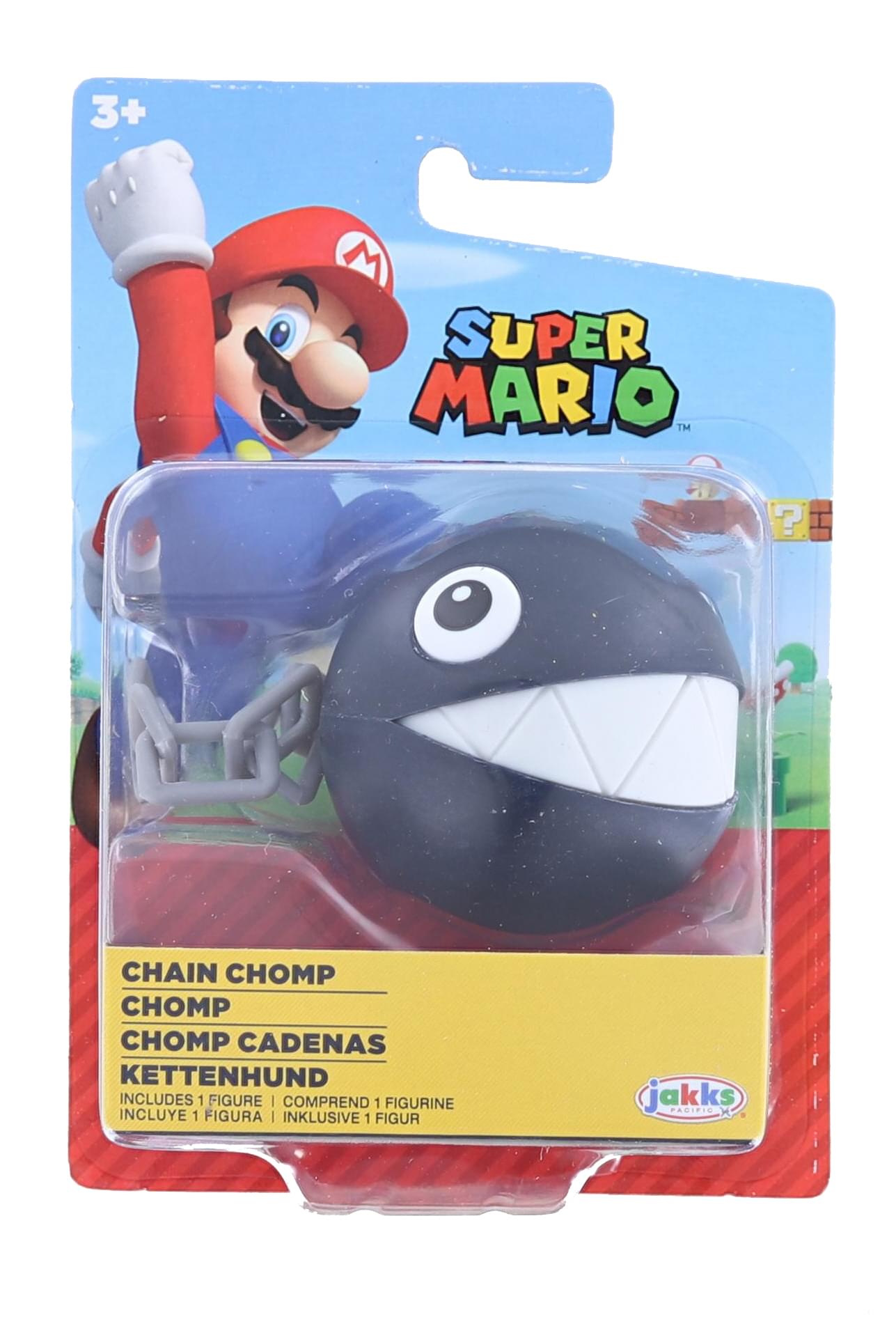 Super Mario 2.5 Inch Chain Chomp Action Figure Collectible Toy - Black, Plastic, Model 405524
