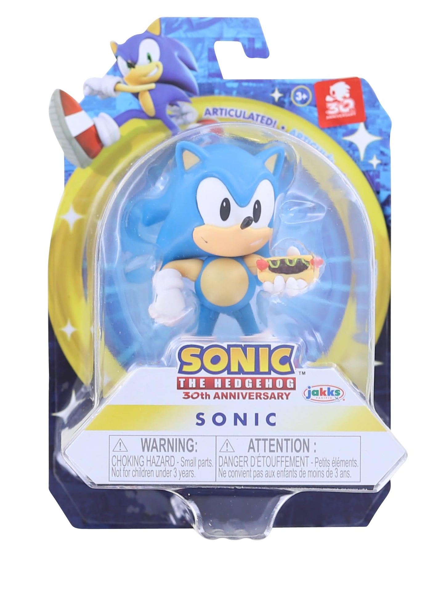 Sonic The Hedgehog 2.5-Inch Action Figure Classic Sonic With Hot Dog Collectible Toy