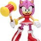 Sonic The Hedgehog 4-Inch Action Figure - Modern Amy with Hammer, Multicolor Collectible Toy