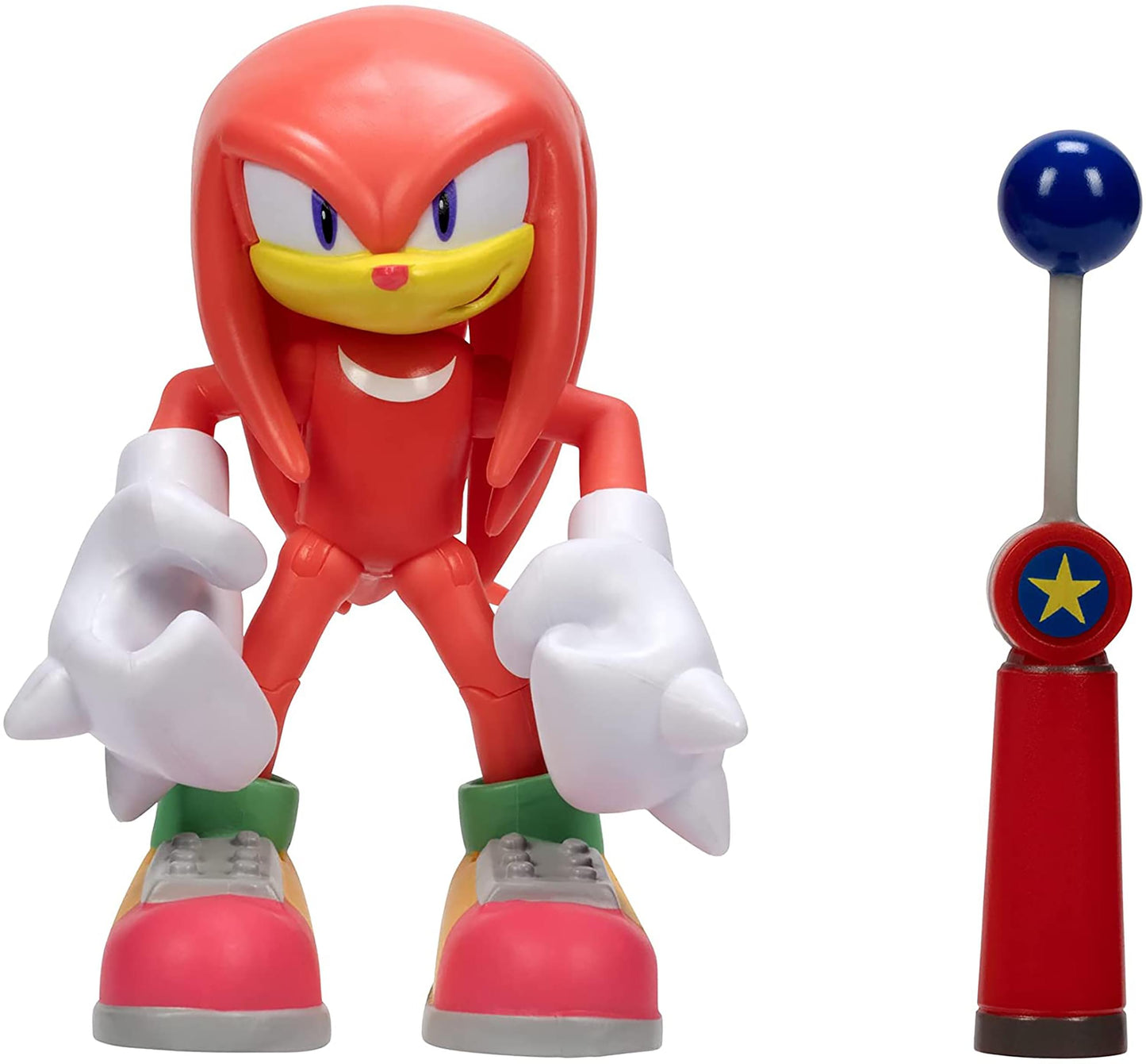 Sonic the Hedgehog 4 Inch Figure  Modern Knuckles with Blue checkpoint