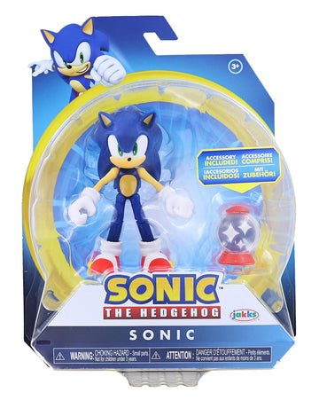 Sonic the Hedgehog 4 Inch Figure  Sonic (Modern) with Invincible Item Box