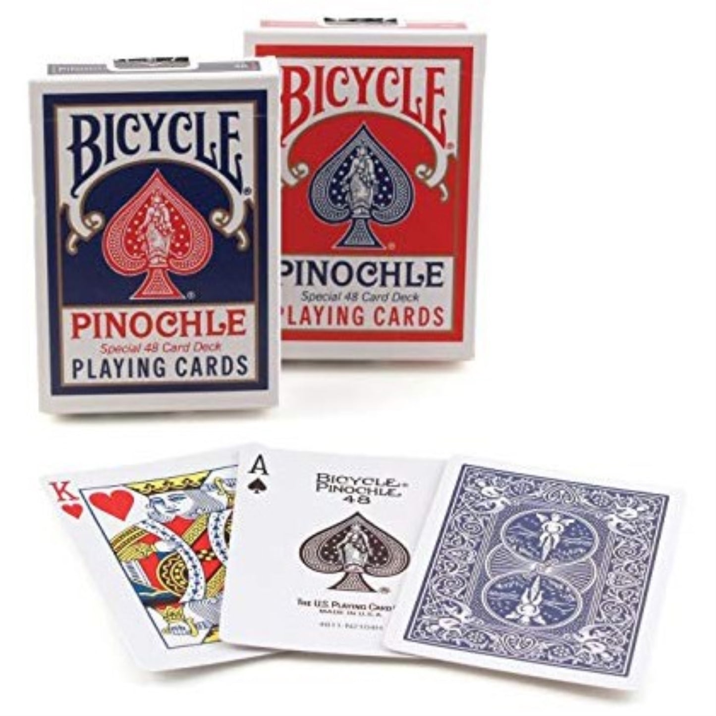Bicycle Pinochle Playing Cards - Standard Index, 1 Deck, Red/Blue, Cardstock, Model 91-69012
