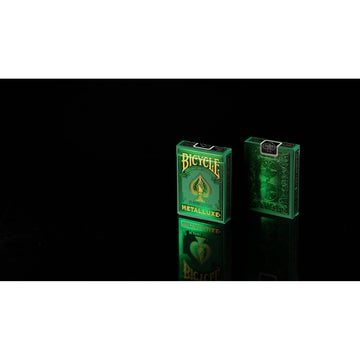 Bicycle Metalluxe Green Playing Cards - enhanced Metal Foil Finish - game-style Size