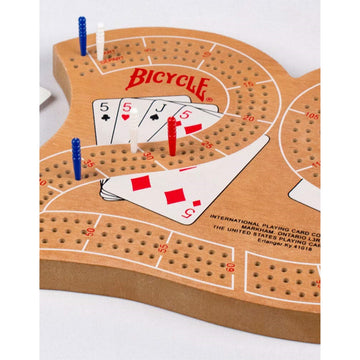 Bicycle Large 29 Wood Cribbage Board , Brown