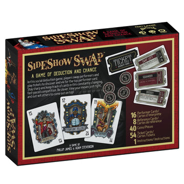 Bicycle Sideshow Swap - A Game Of Deduction - Card Game - 2-8 Players - Ages 8+ , Black