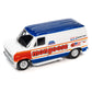 1965 Volkswagen Type 2 Transporter Van White W/ Red Top ''Schwinn'' & 1976 Ford Econoline Van White With Red & Blue Graphics ''M