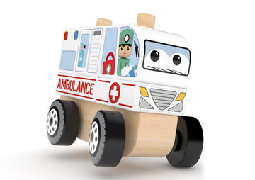 Jdore Ambulance Wooden Stacking Toy