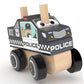 Jdore Police Car Wooden Stacking Toy