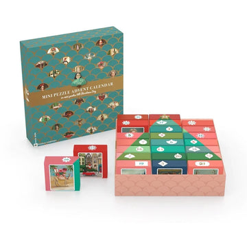 Janet Hill Advent Calendar - 24 Set of 100 Piece Mini Jigsaw Puzzles NYPC