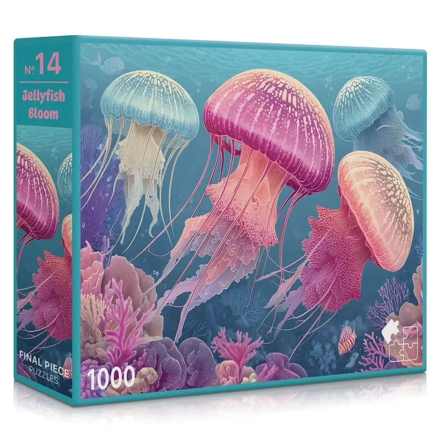 Jellyfish Bloom 1000 Piece Jigsaw Puzzle Final Piece