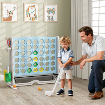 Jumbo 4-to-Score Game with Ring-toss and Basketball Hoop