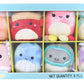 Squishmallows Set of 8 5" Sea Plush Toys - Polyester, Multi-color (Indie, Orzella, Fabiola, Samir, Gordon, Nabila, Archie,