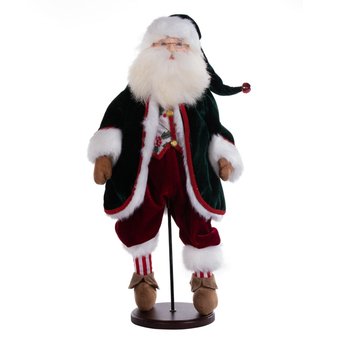 19 Jingle Bell Santa Doll w Stand