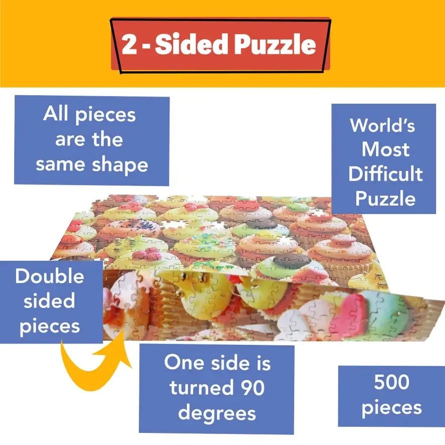 Killer Cupcakes 500 Piece Double-Sided Jigsaw Puzzle TDC