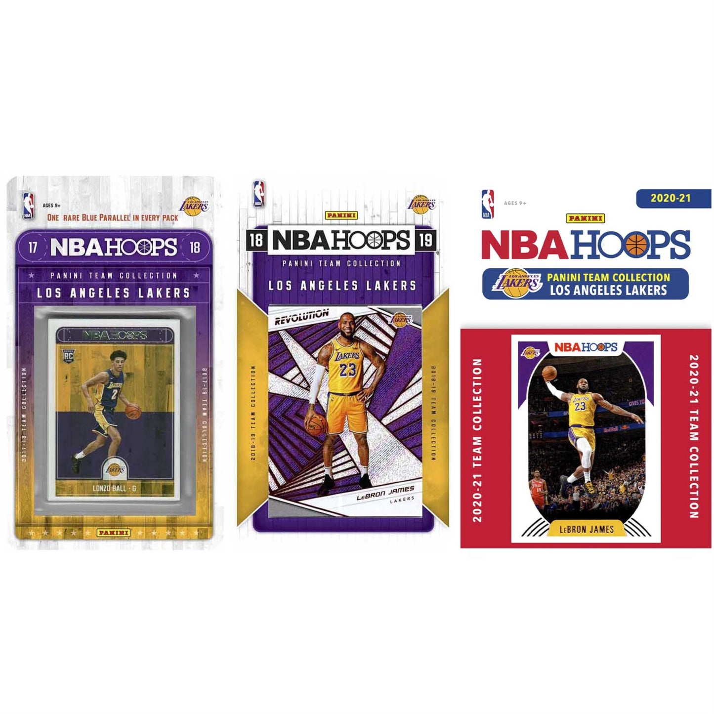 Nba Los Angeles Lakers 3 Different Licensed Trading Card Team Sets