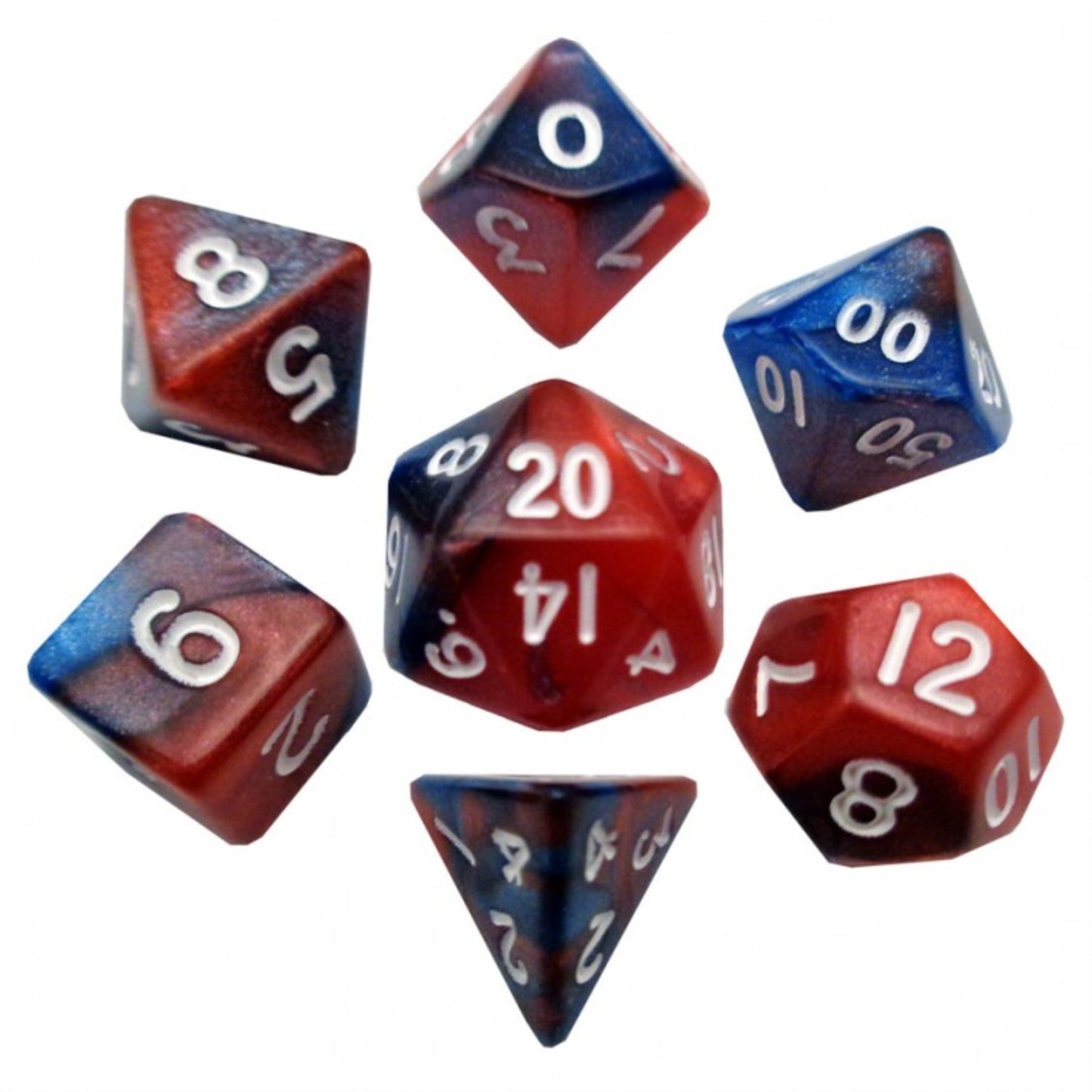 7-Set Mini: 10Mm: Rdbu W/Wh Numbers